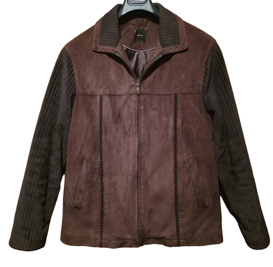Geaca de piele intoarsa maro