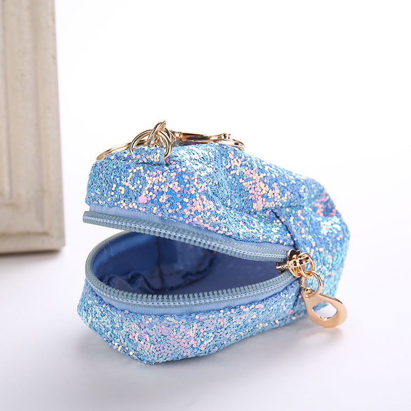 Cute Pineapple Keychain Glitter Sequins Key Ring Gifts Charms Bag Accessories Decorative Pendants Key Chain Mini Coin Purse