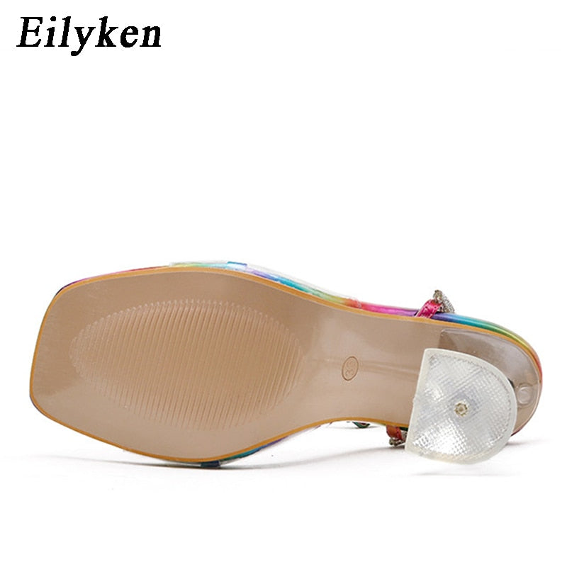 Women Gladiator Sandals shoes Sexy White String Bead high heels Sandals Summer Party Dress shoes Buckles pumps