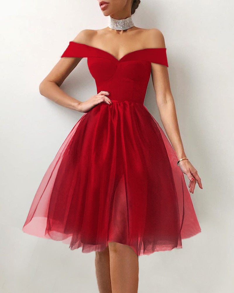 2021 Foreign trade cross-border popular wishebay Amazon selling gauze dress shoulder