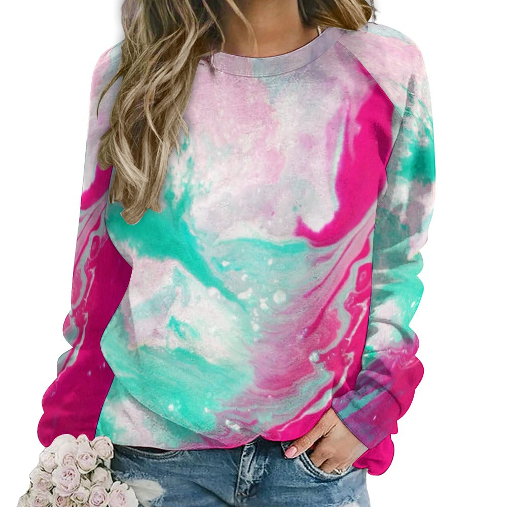 Raglan round neck sweater