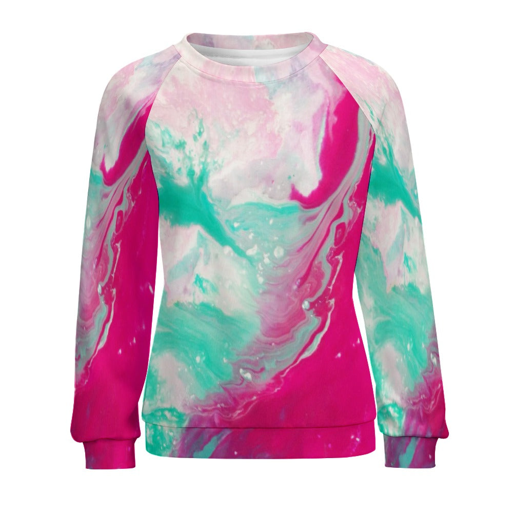 Raglan round neck sweater