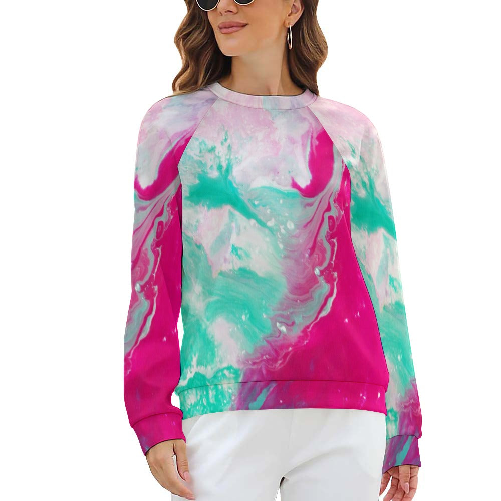 Raglan round neck sweater