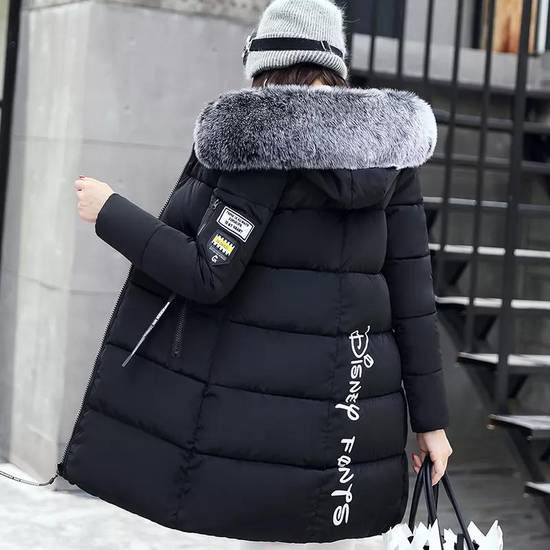 Women's Clothing Down Coat Big Hair Collar Cotton Padded Jacket