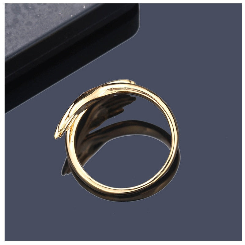 Romantic Hand with Love Hug Rings Creative Adjustable Love Forever Open Finger Hand Ring