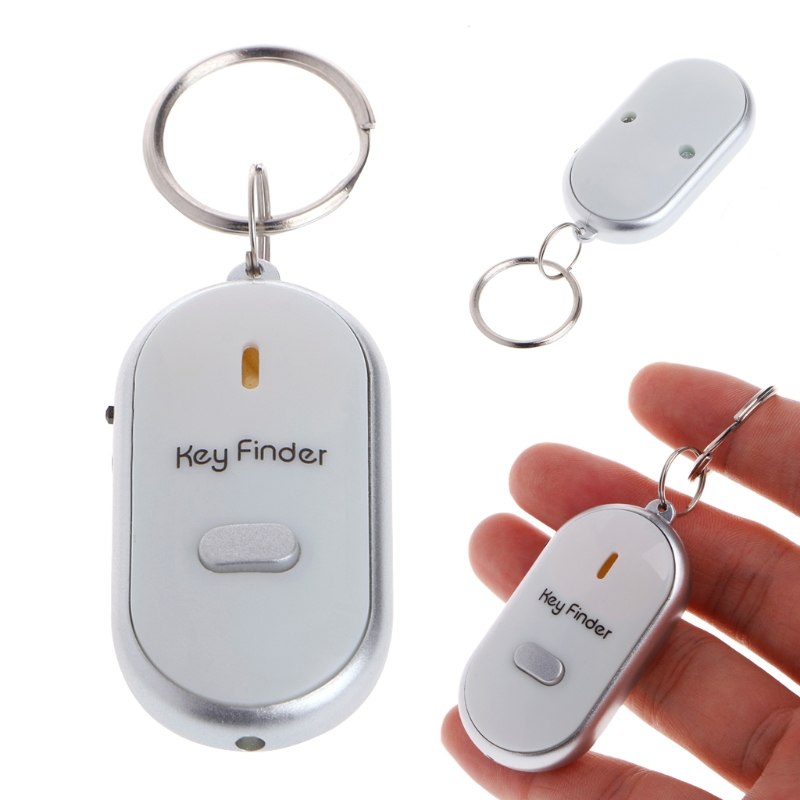 Sound Whistle Control White LED Key Finder Locator Find Lost Keychain Keys Chain