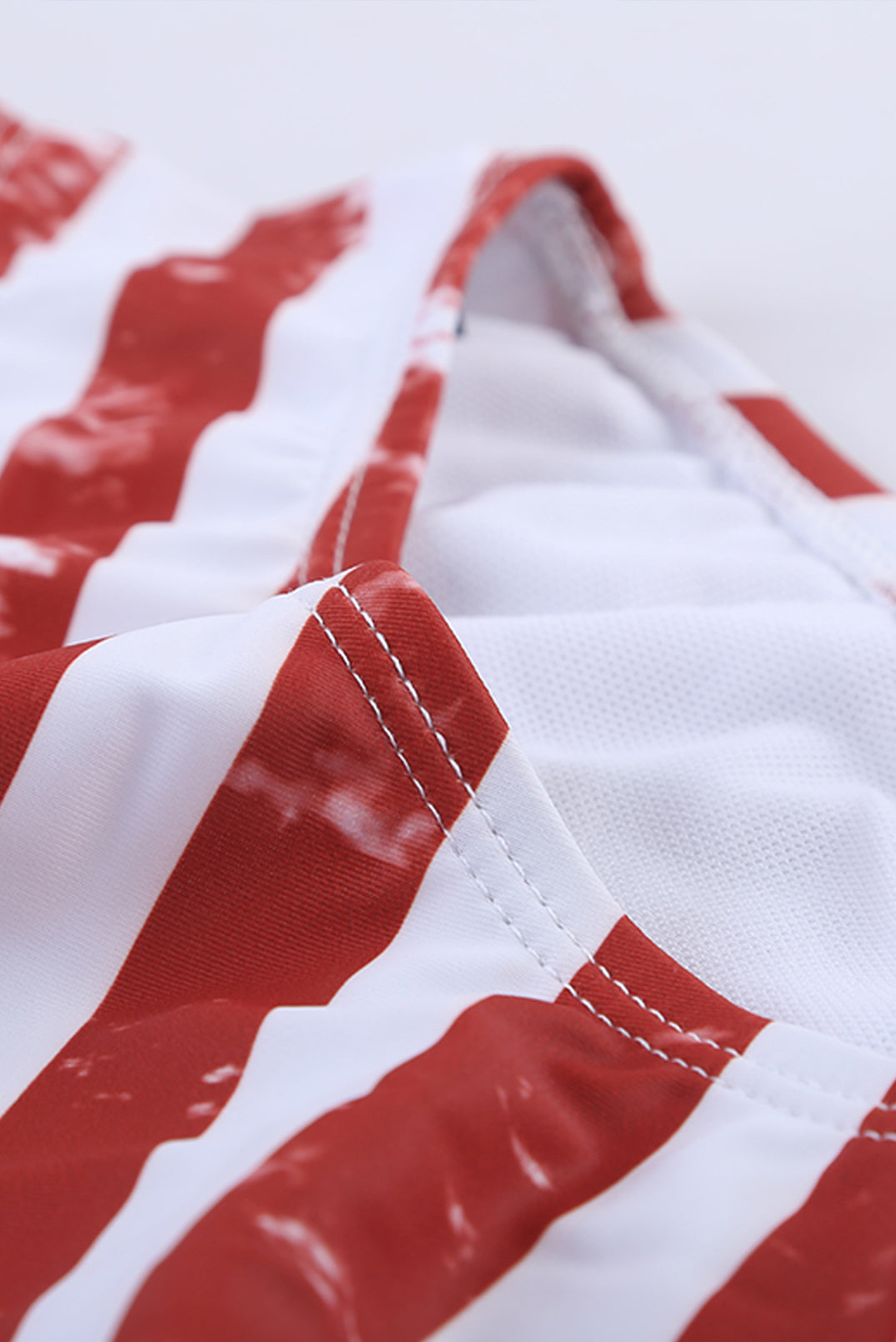 Flag Print Stars and Stripes Criss Cross Back One Piece Swimsuit