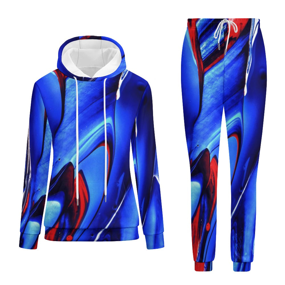 Women's Cotton Fullly Print Sweatshirt Suit