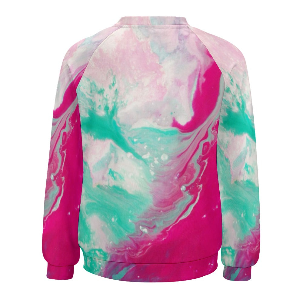 Raglan round neck sweater