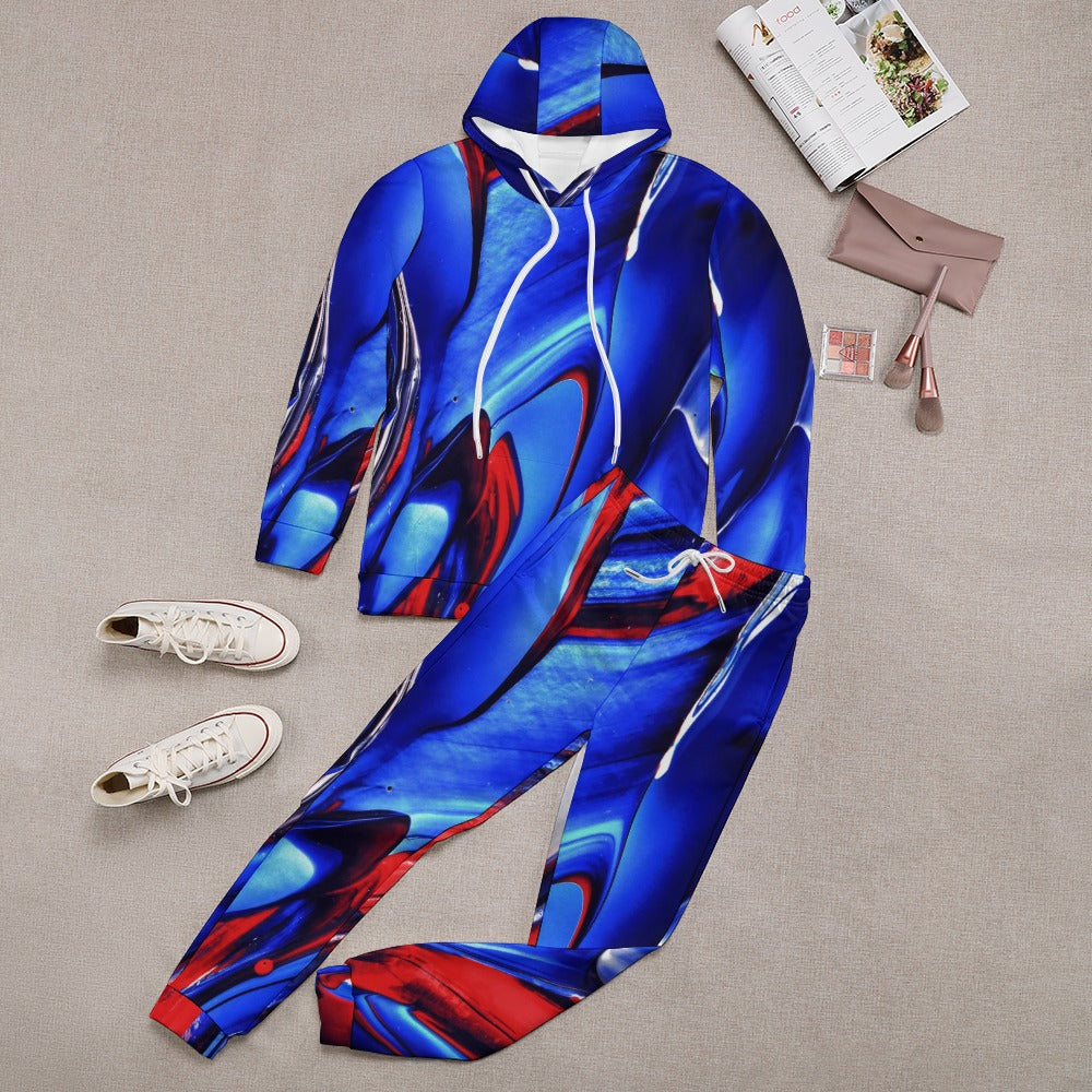 Women's Cotton Fullly Print Sweatshirt Suit