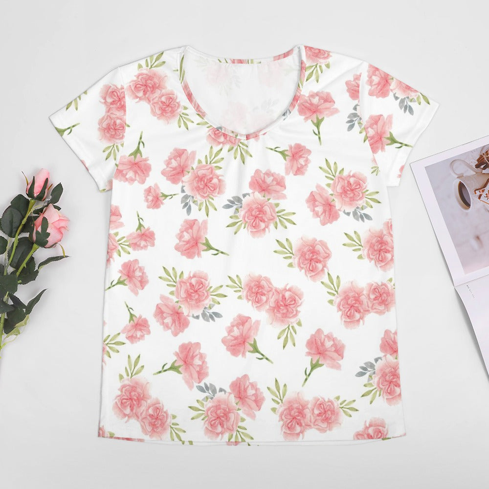 V-neck short sleeve T-shirt