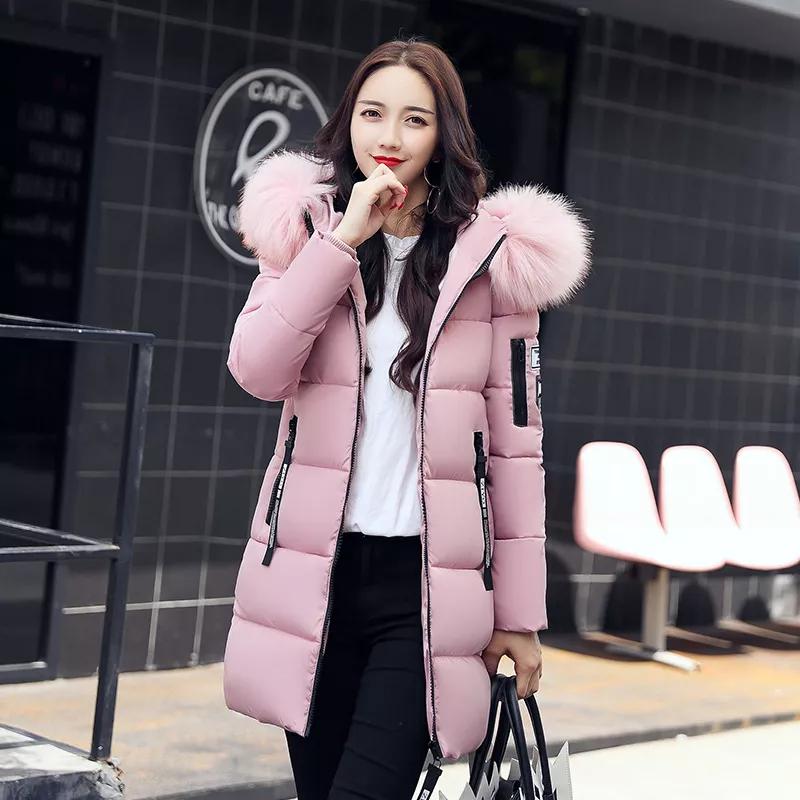 Women's Clothing Down Coat Big Hair Collar Cotton Padded Jacket