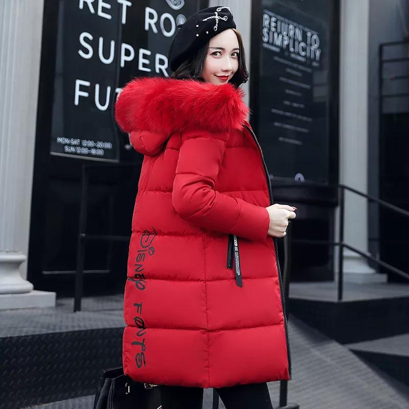 Women's Clothing Down Coat Big Hair Collar Cotton Padded Jacket