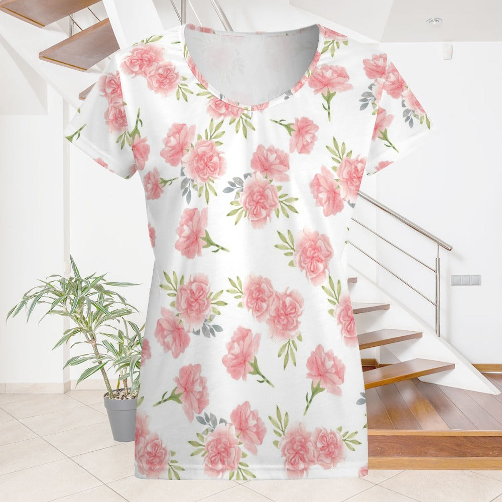 V-neck short sleeve T-shirt