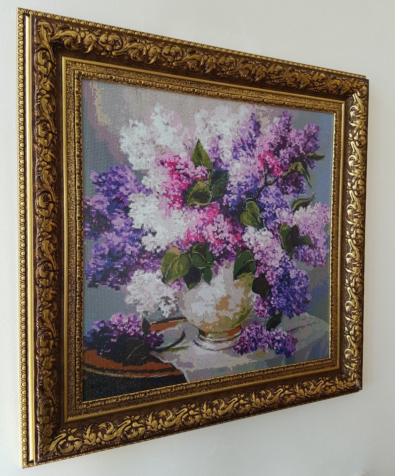 Flori de Liliac - Pictura cu diamante