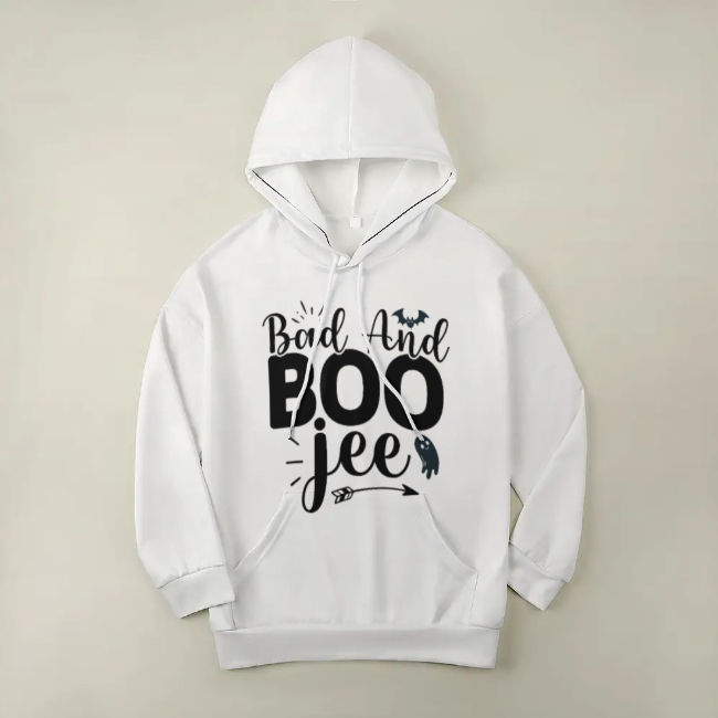 Drop-Shoulder Sleeve Hooded Sweater (Multi-image design)