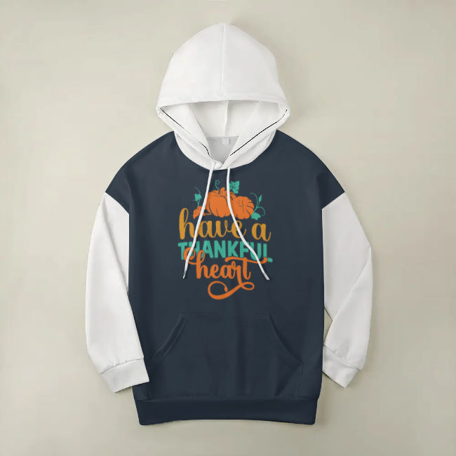 Drop-Shoulder Sleeve Hooded Sweater (Multi-image design)