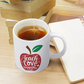 White mug (double-sided printing / pattern symmetry)