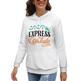 Drop-Shoulder Sleeve Hooded Sweater (Multi-image design)