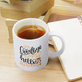 White mug (double-sided printing / pattern symmetry)