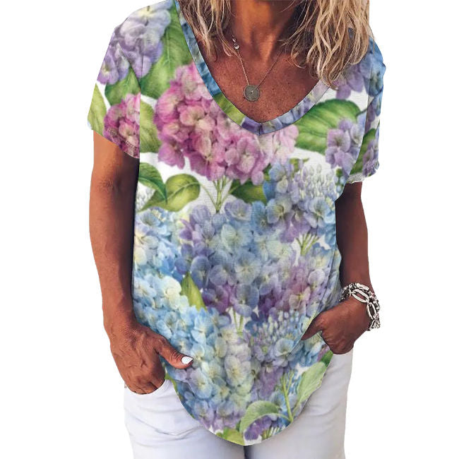 Ladies V-Neck Short Sleeve T-Shirt NZ109