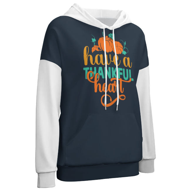 Drop-Shoulder Sleeve Hooded Sweater (Multi-image design)