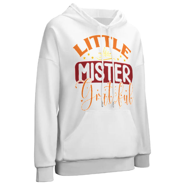 Drop-Shoulder Sleeve Hooded Sweater (Multi-image design)