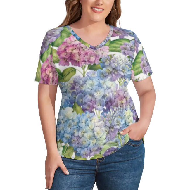 Ladies V-Neck Short Sleeve T-Shirt NZ109