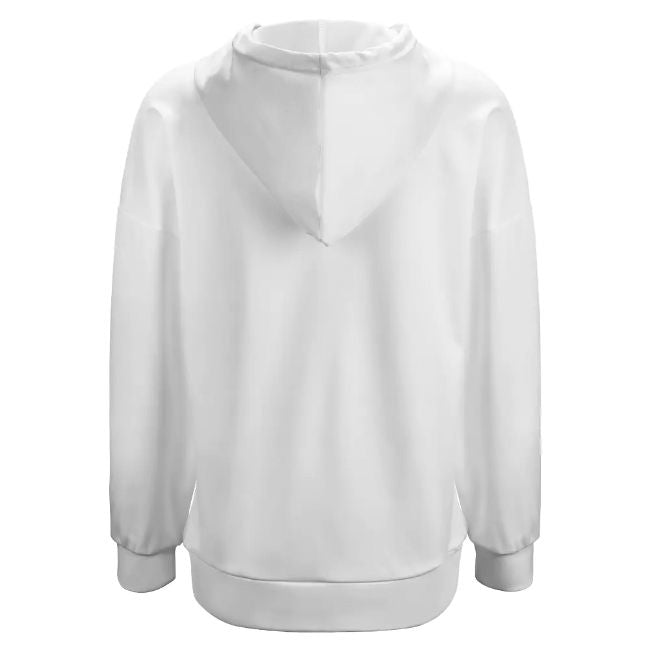 Drop-Shoulder Sleeve Hooded Sweater (Multi-image design)