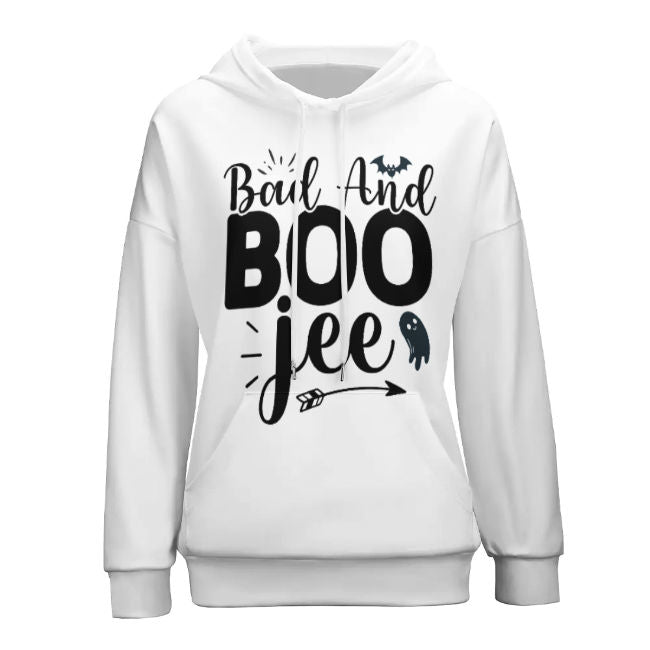 Drop-Shoulder Sleeve Hooded Sweater (Multi-image design)