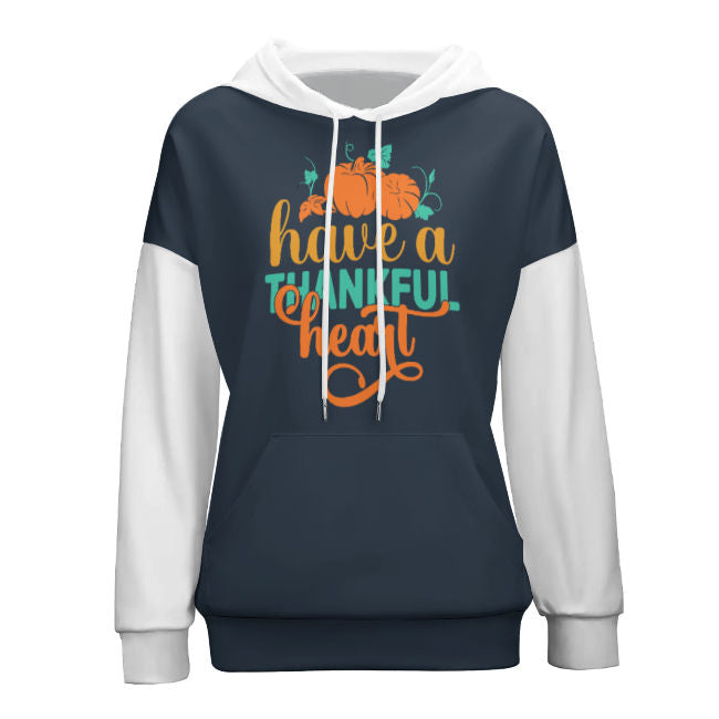 Drop-Shoulder Sleeve Hooded Sweater (Multi-image design)