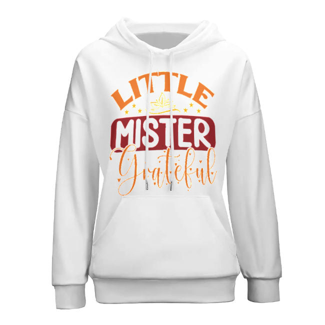 Drop-Shoulder Sleeve Hooded Sweater (Multi-image design)