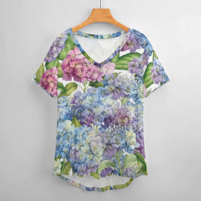 Ladies V-Neck Short Sleeve T-Shirt NZ109