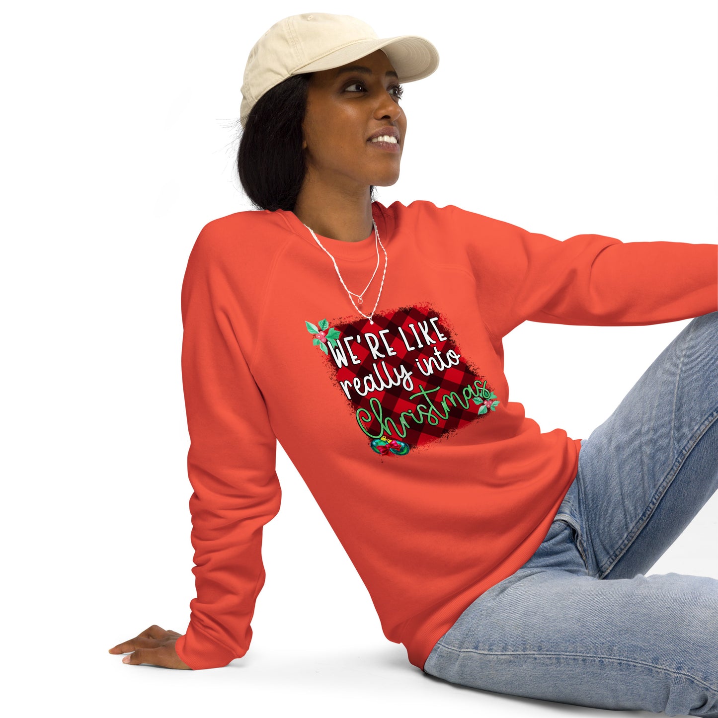 Unisex organic raglan sweatshirt