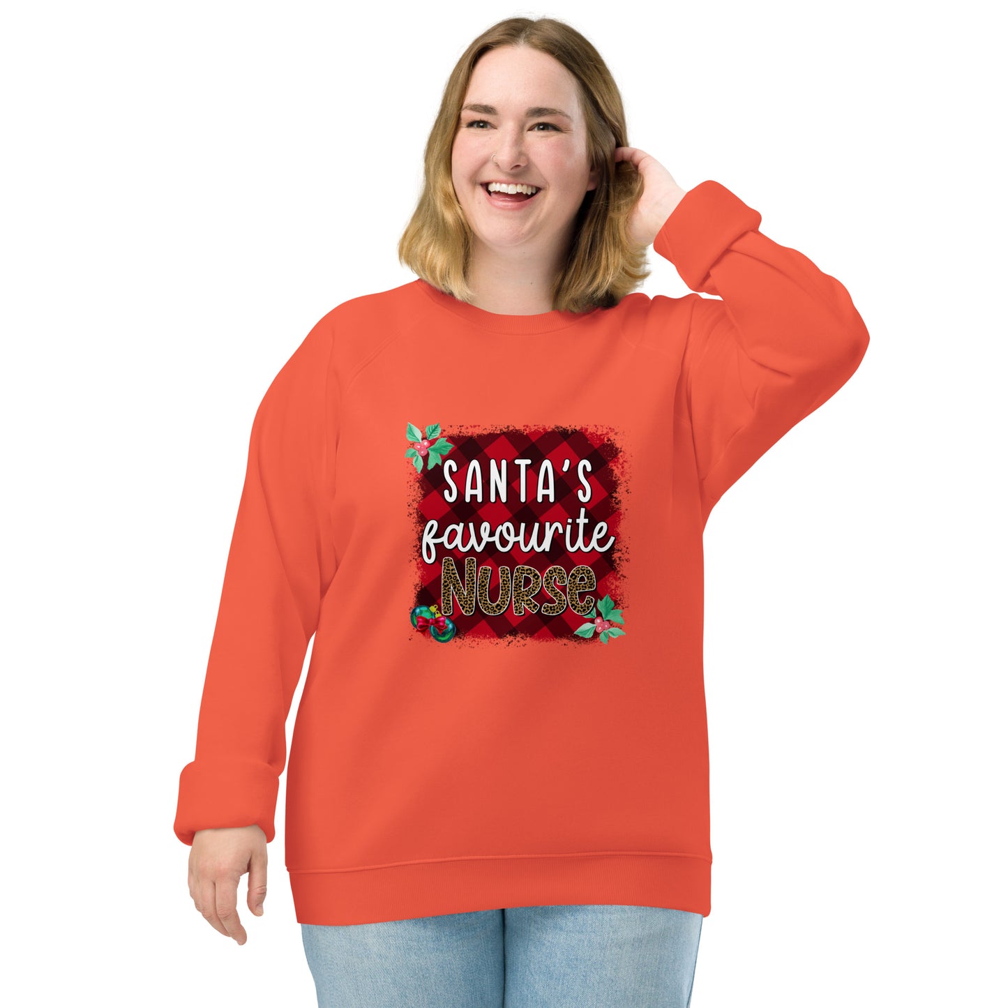 Unisex organic raglan sweatshirt