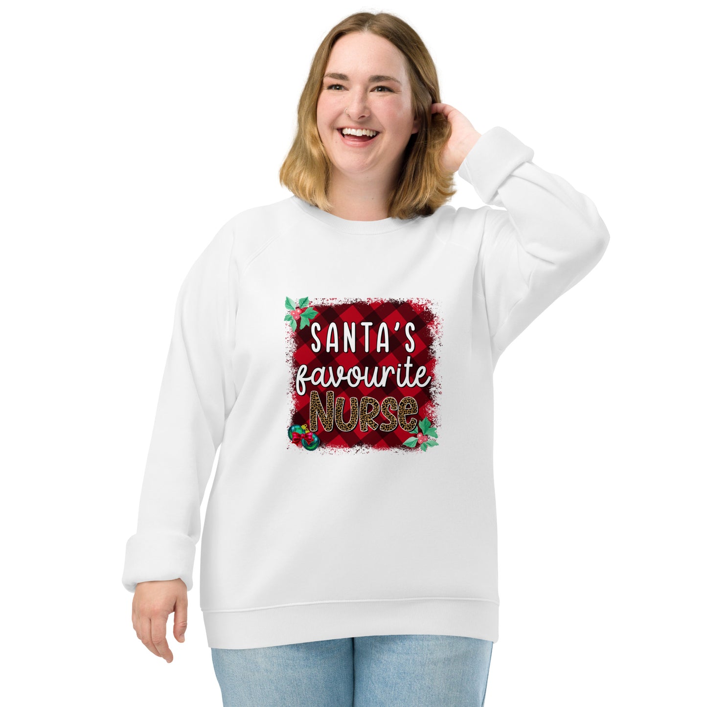 Unisex organic raglan sweatshirt