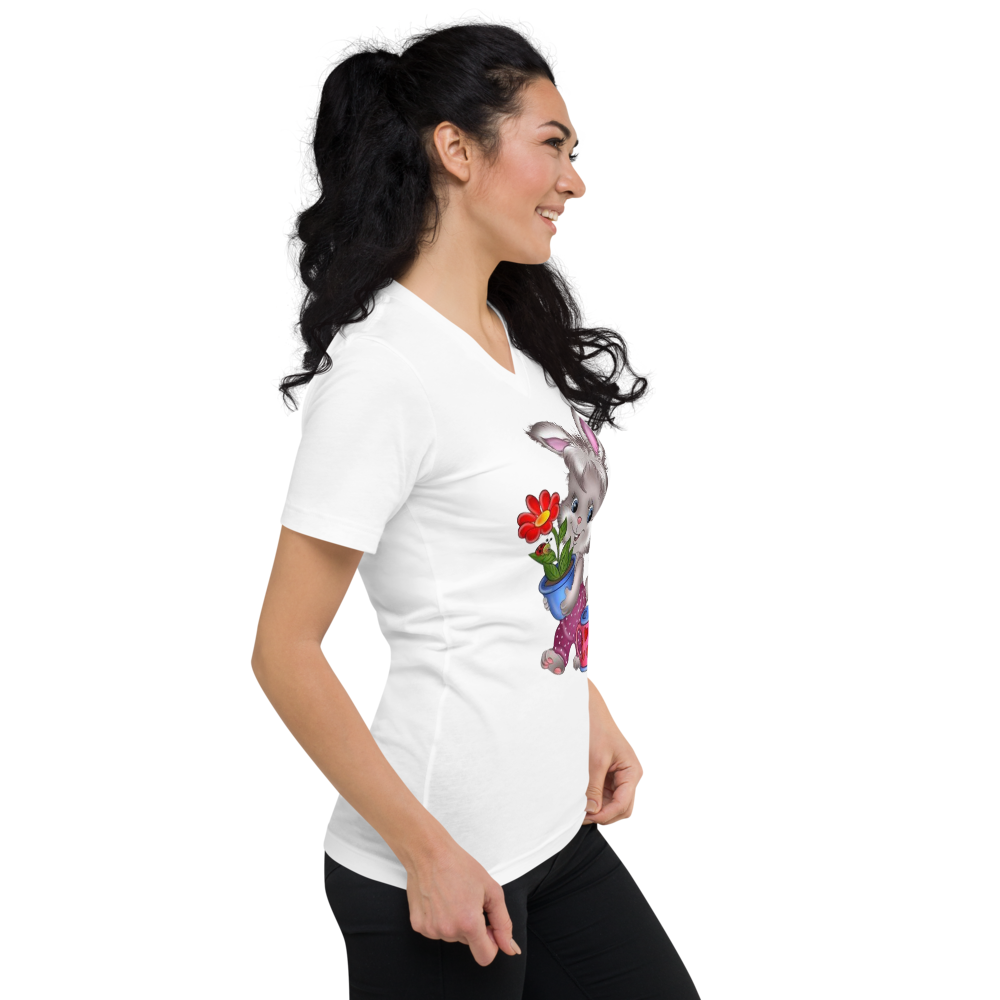Unisex Short Sleeve V-Neck T-Shirt