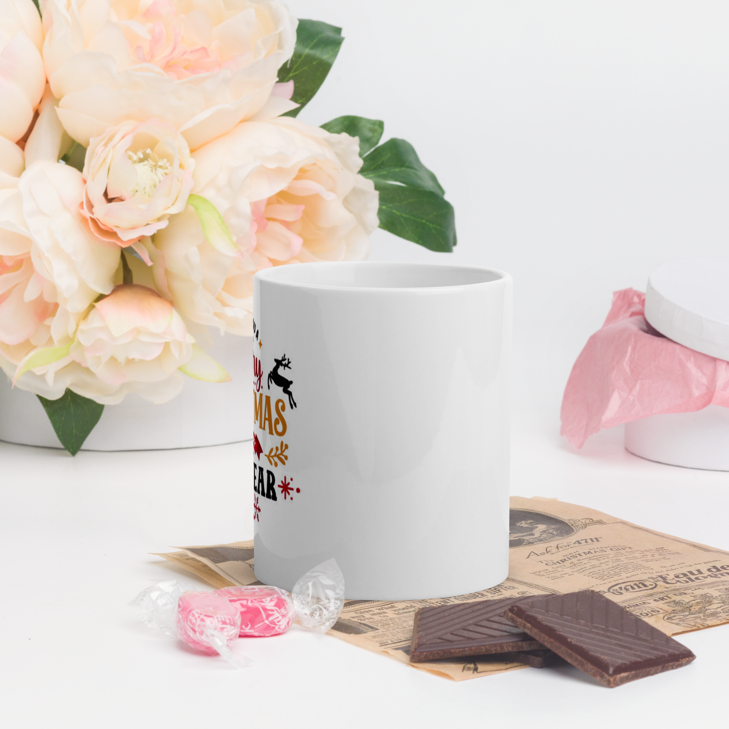 White glossy mug
