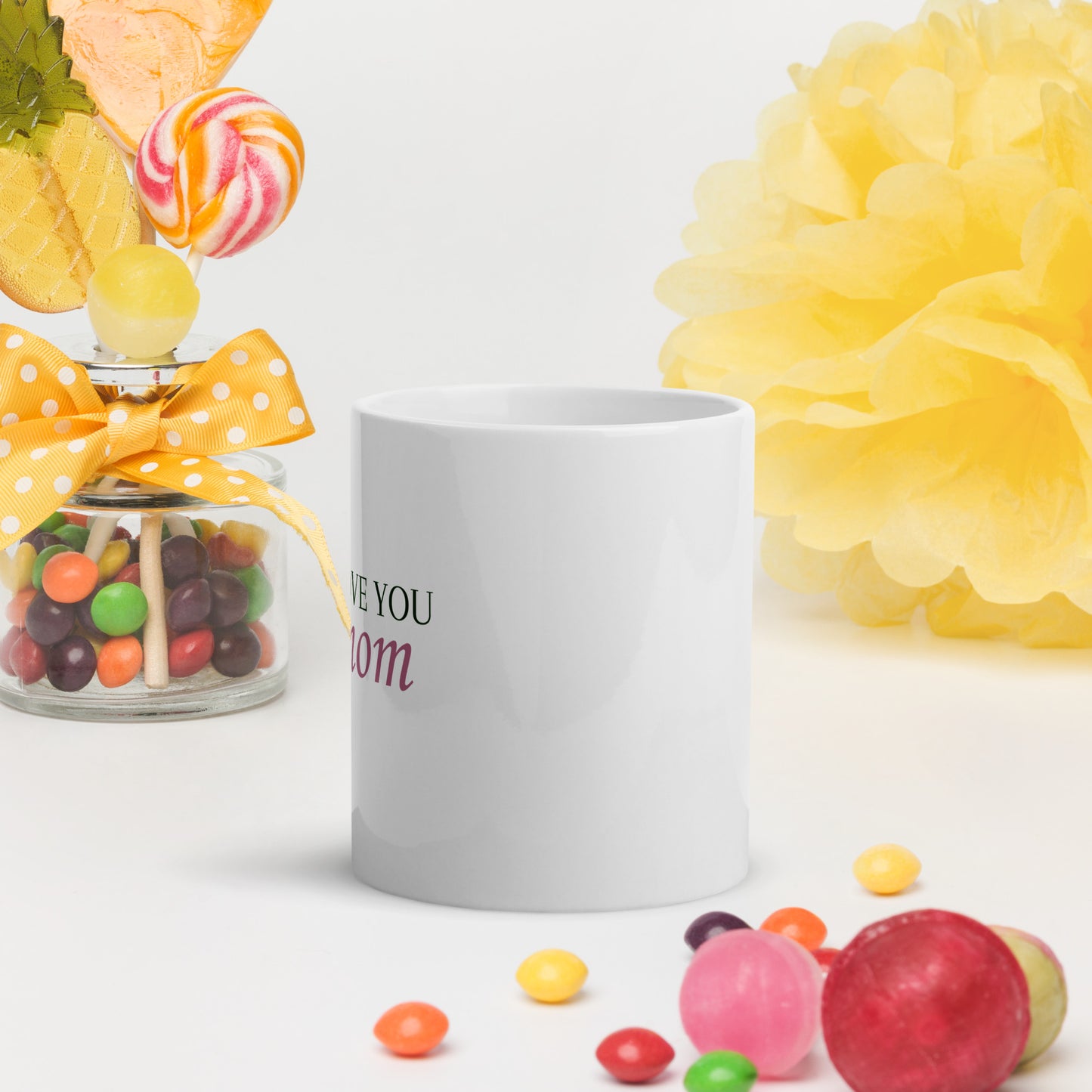 White glossy mug