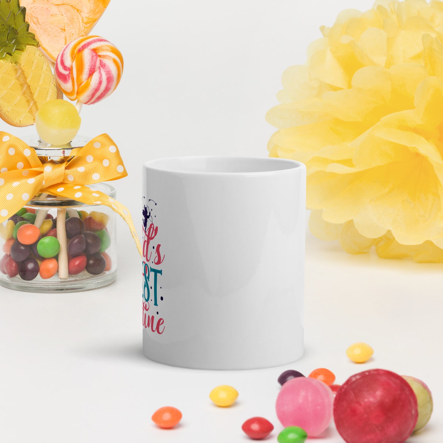 White glossy mug