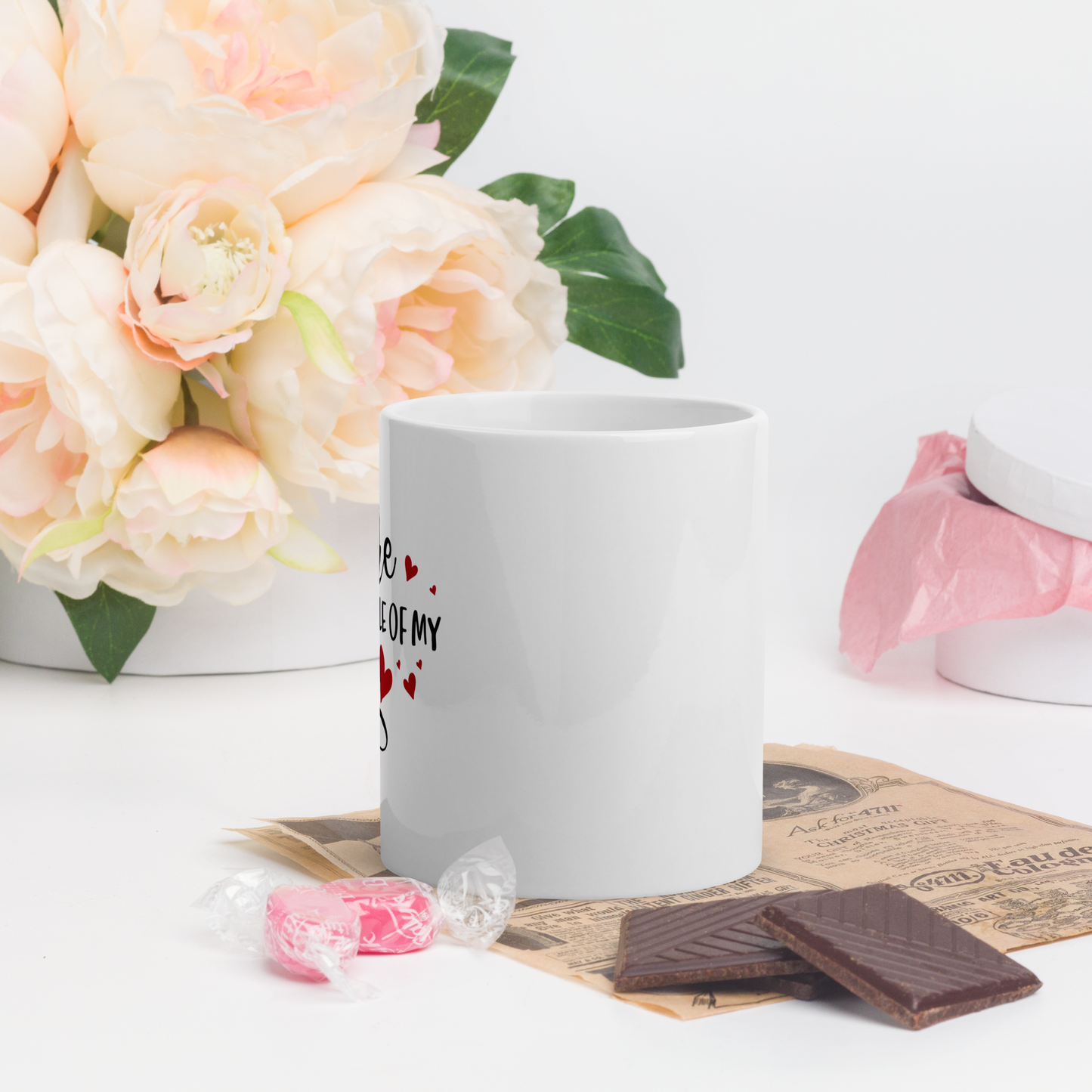White glossy mug