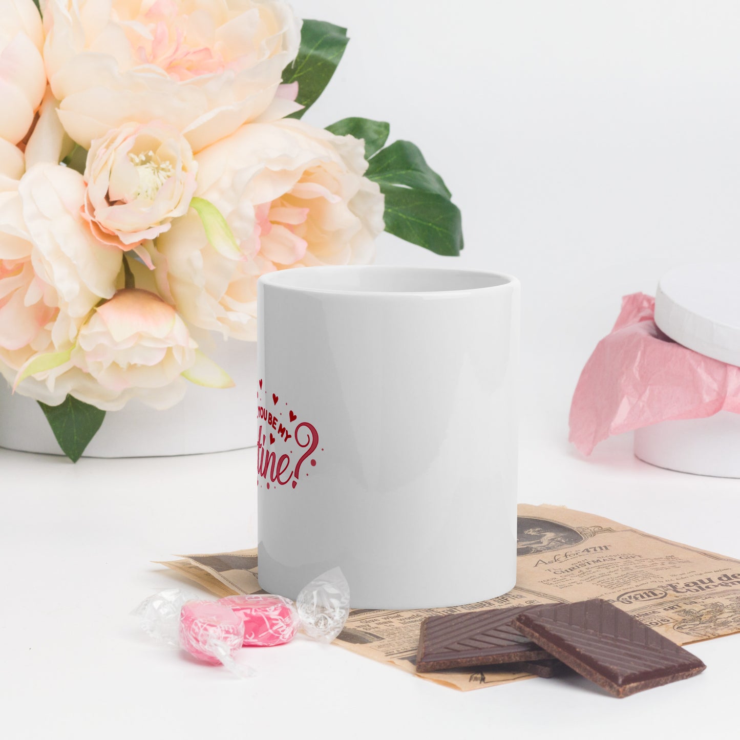White glossy mug