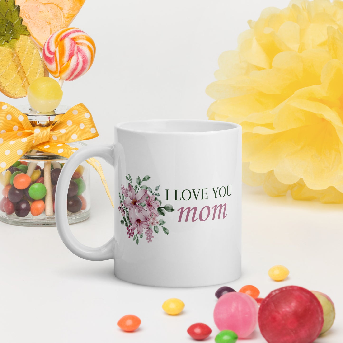 White glossy mug