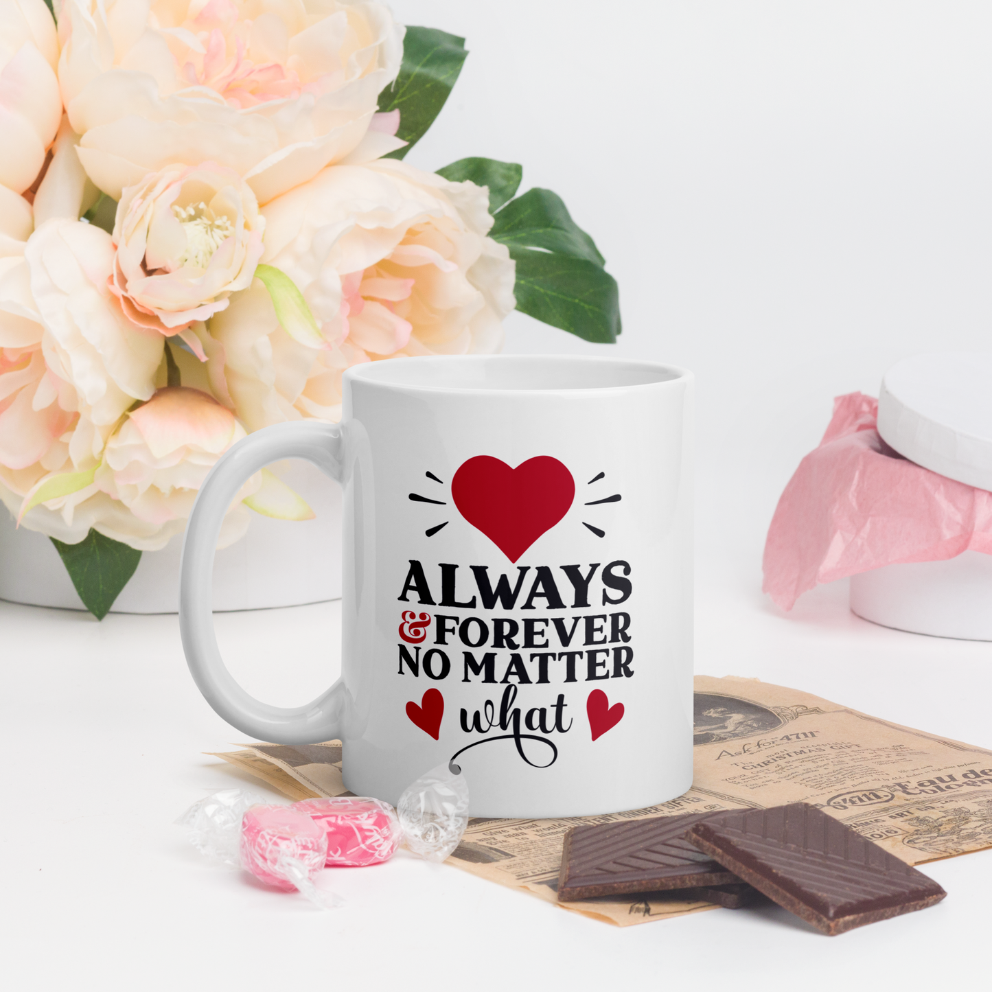 White glossy mug