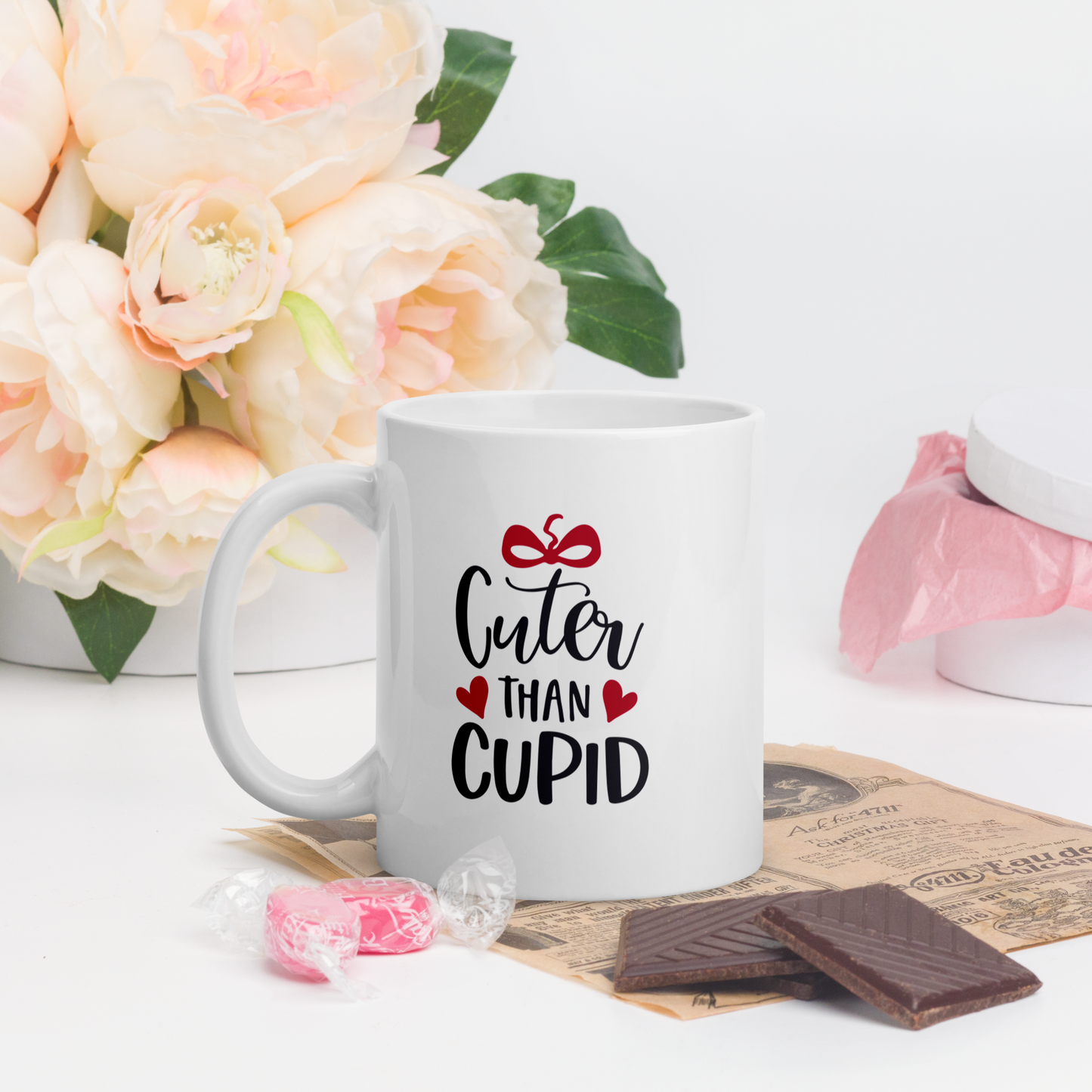 White glossy mug