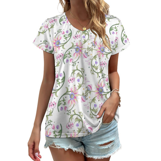 V-neck short sleeve T-shirt