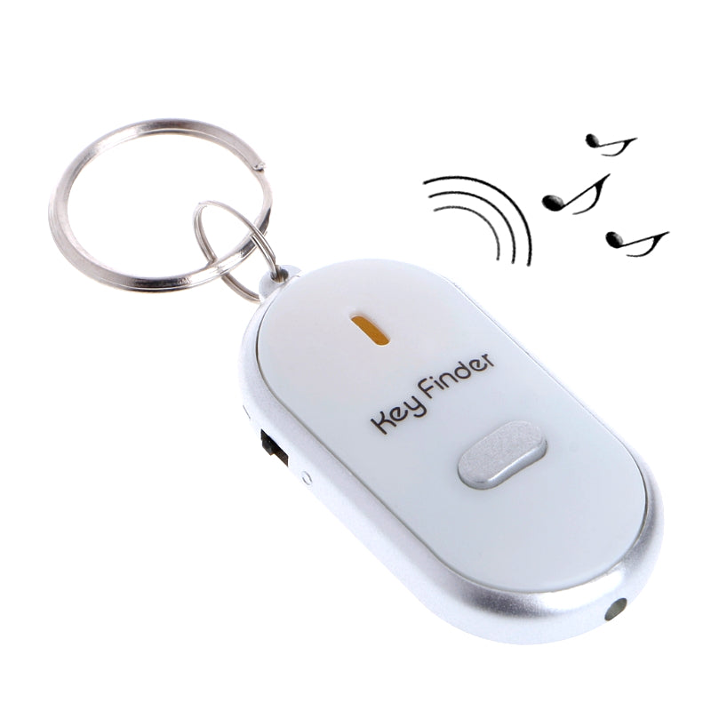 Sound Whistle Control White LED Key Finder Locator Find Lost Keychain Keys Chain