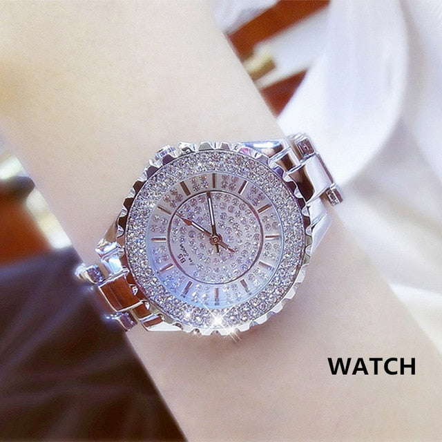 Women Watches Luxury Brand Diamond Quartz Ladies Rose Gold Watch Stainless Steel Clock Dress Watch women relogio feminino