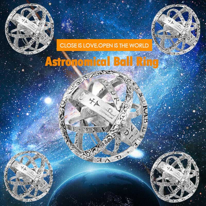 Astronomical Sphere Ball Ring Cosmic Finger Ring Couple Lover Jewelry Gifts TC21