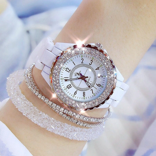BS bee sister Women Watch Luxury Wristwatch White Ceramic Fashion Ladies Quartz Watch Reloj Mujer Feminino Relogio Saati